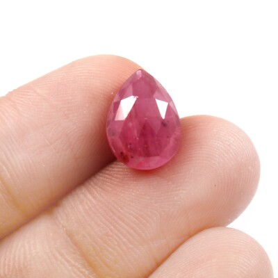 5.00 CT Natürlich Zertifiziert Rubin Glassfilled Lose Birne Flatback Rose Cut