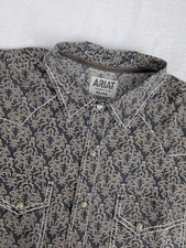 Ariat Retro Fit Long Sleeve Pearl Snap Western Shirt Mens XL Geometric