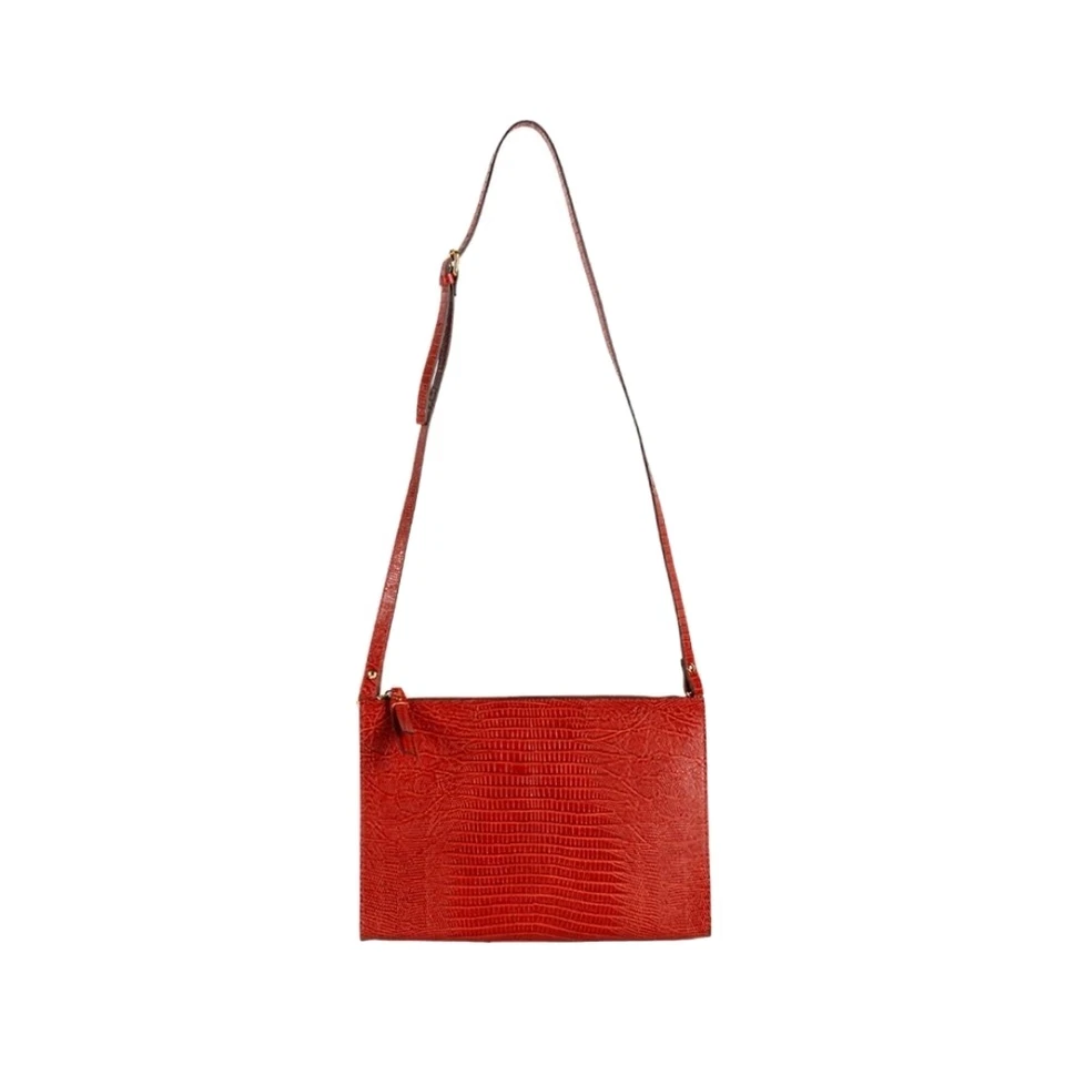 Bolso de Mano Claudia Firenze 'Micol' Estampado de Lagarto Cuero Repujado Bandolera Bolso sin asas Foto 3 de 4