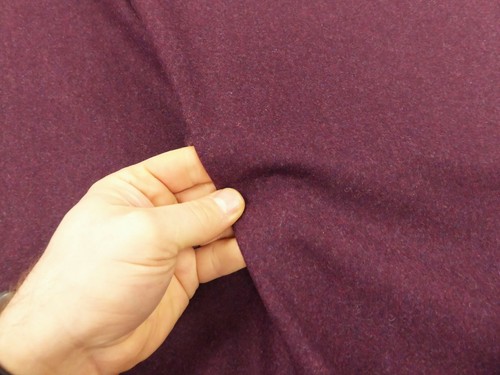 AUBERGINE PURPLE - Plain Wool Upholstery Curtain Cushion Fabric - Picture 4 of 5