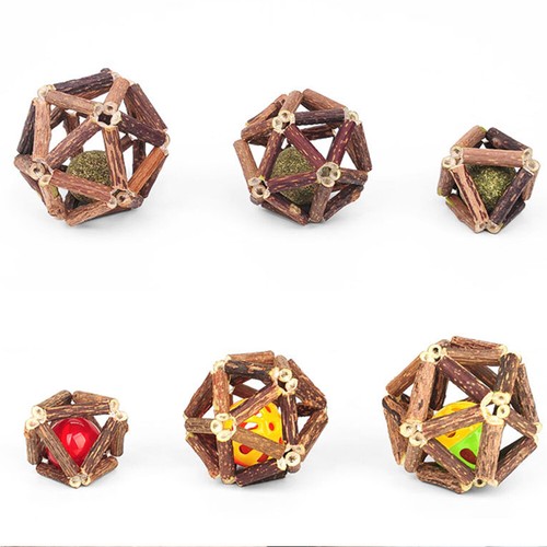 Cat Play Ball Dental Chew Silver Vine Matatabi Catnip Bell Interactive Kitten - Picture 6 of 16