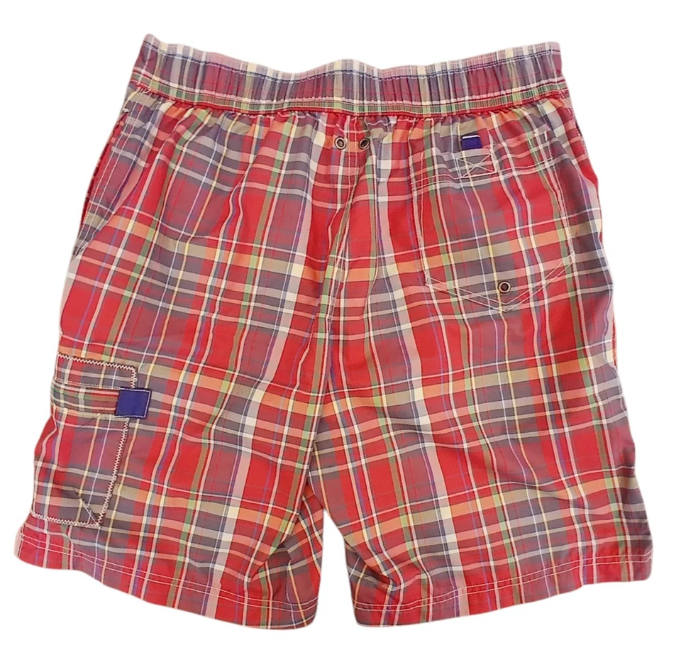 Bañador Lands’ End para hombre talla mediana 32-34 a cuadros forrado de malla pantalones cortos de tabla Foto 2 de 4