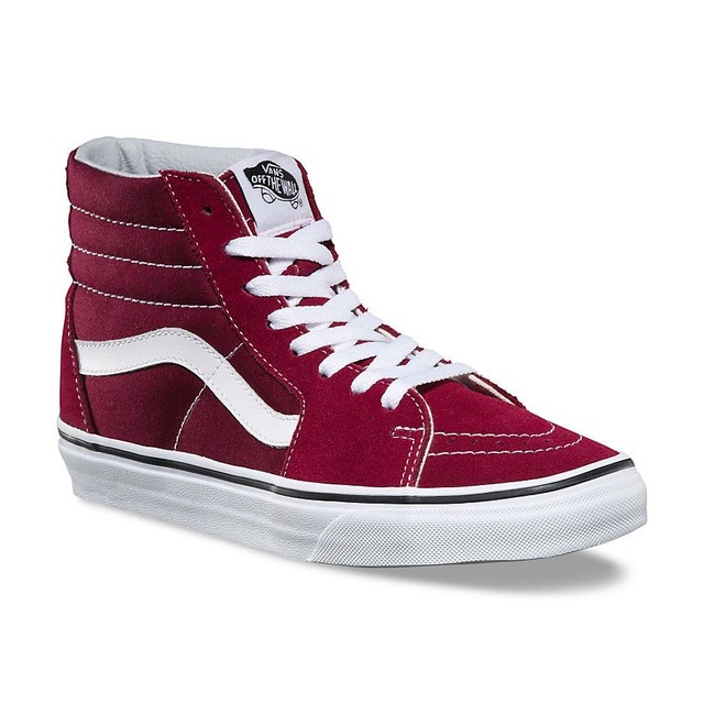 all burgundy vans sk8 hi