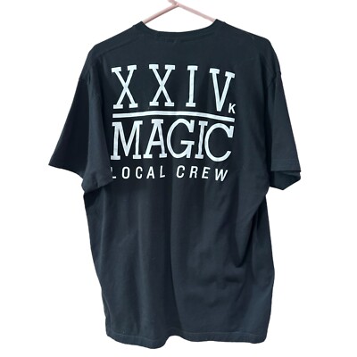 Bruno Mars Mens XL 24K XXIV Magic Tour Local Crew Black Concert T-Shirt NWOT