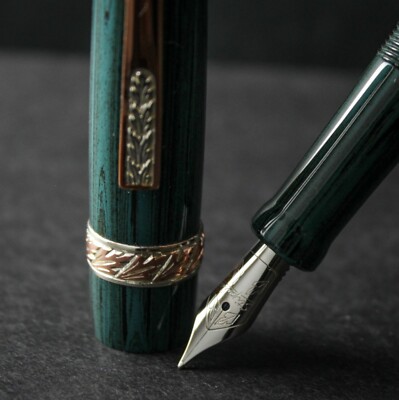 Stipula Vespri Siciliani Teal Green Ebonite Fountain Pen - M