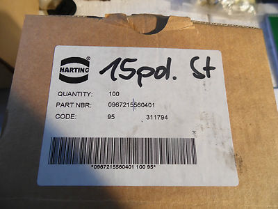 Harting 09672155604, Stiftleiste D-Sub, 09672155604 Neu OVP 100 Stück