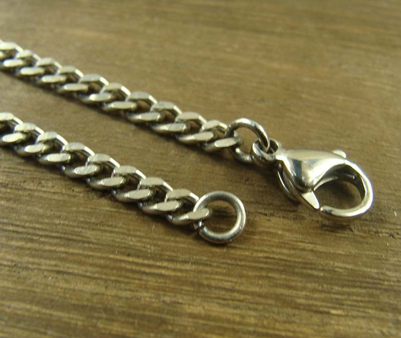 Pure Titanium Anti-allergy Necklace curb chain 55cm 60cm 70cm