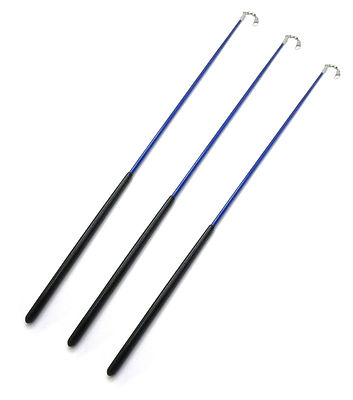 3 High Quality Gymnastic batons 20 inch Blue Rod Black Handle - No Ribbons