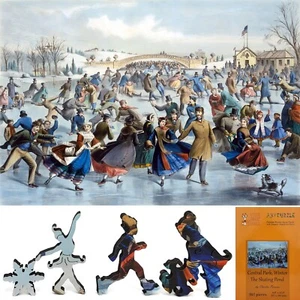 Wooden Jigsaw Puzzle for Adults by FoxSmartBox - 262 Pcs - Central Park, Winter
