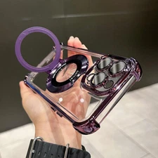 Cover For iPhone 16 15 14 13Pro Max Four Corners Anti-Drop Magnetic Bracket Case