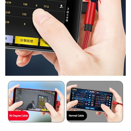 6A Quick Charge 4.0 Right Angle USB A to USB Type C Cable Fast Charging PD 66W - Picture 2 of 8