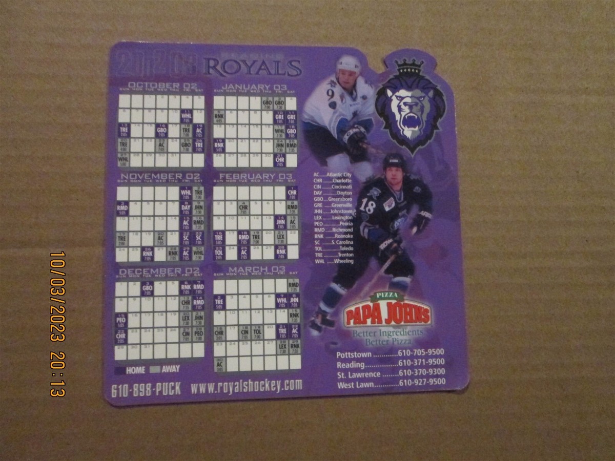 echl-reading-royals-vintage-circa-2002-2003-team-logo-magnet-schedule-ebay