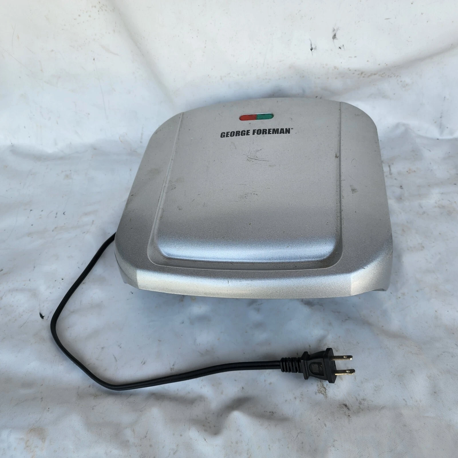 George Foreman 4-Serving Removable Plate & Panini Grill Platinum Nonstick TESTED