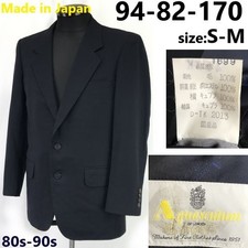 Aquascutum Japan Vintage 80s-90s Tailored Jacket Navy Blazer 170 M Spring Summer