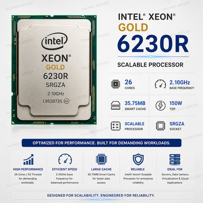 Intel Xeon Gold 6230R 26Core 2,10GHz 35,75MB 150W CPU Skalierbarer Prozessor SRGZA