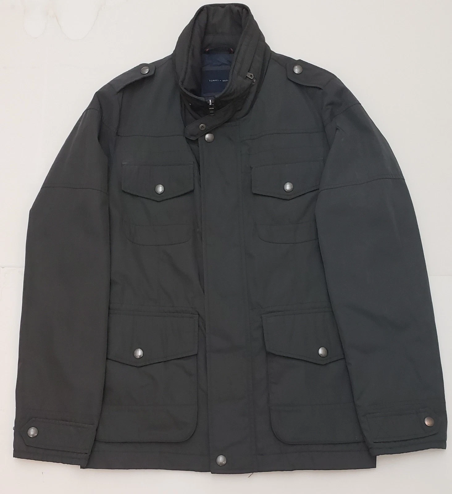 Tommy Hilfiger Jacket Small Gray Hooded Parka Jacket Polyester FREE SHIPPING!