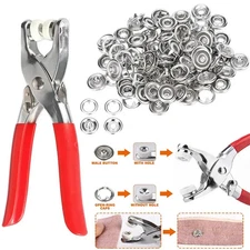 400pcs Prong Rings 9.5mm Buckle Buttons Metal Colour Pliers Snap Button Claw