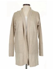 lululemon Beige Merino Wool Ribbed Open Front Cardigan Sweater Size 4