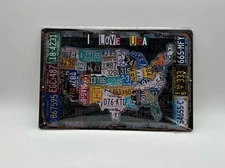 “I Love USA” United States License Plate Tin Sign 8x12