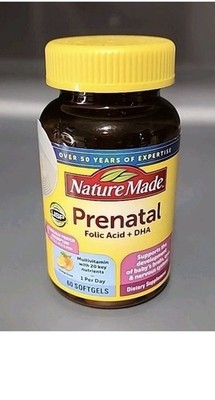 Nature Made Prenatal Folic Acid + DHA, 60 Softgels, Orange Scented 031604027667