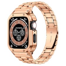 Stainless Steel Watch Band Compatible with Apple Watch Series 9, Case