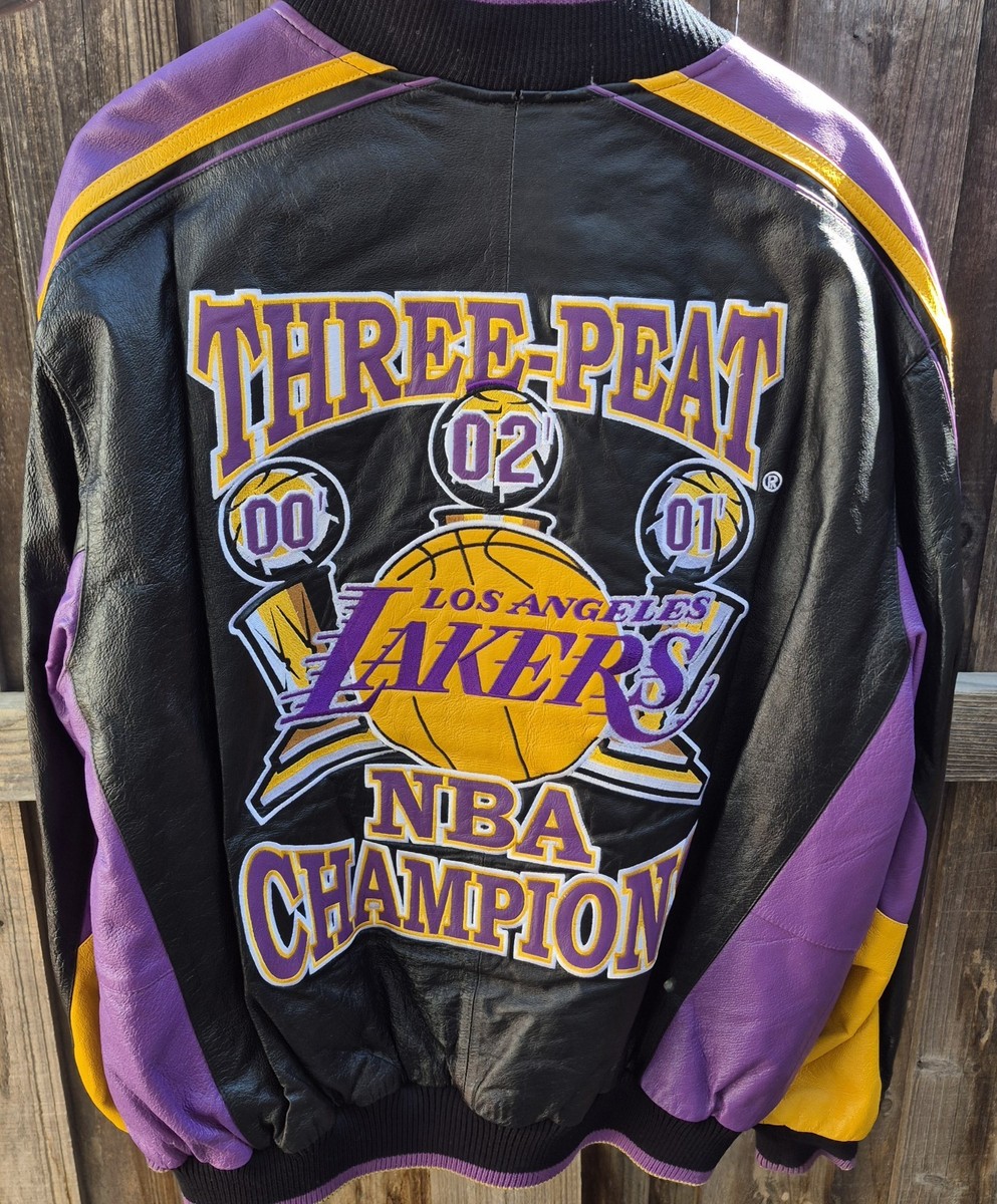 Vintage Los Angeles Lakers 3-Peat Leather Jacket Kobe Bryant And