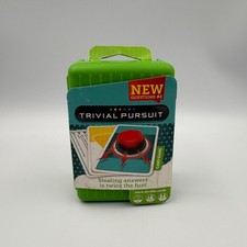Trivial Pursuit Shuffle Travel Sized Trivia Card Game in Plastic Box Complete