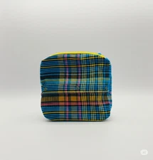 Upcycled Shirt Zipper Pouch With Boxed Corners And Lining