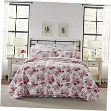 - Quilt Set, Reversible Cotton Bedding with Matching Shams, Lightweight King