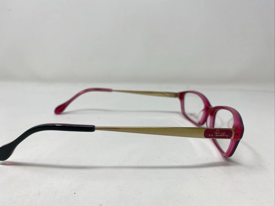 Marco de gafas de borde completo negro/rosa Lilly Pulitzer Makena BK 52-16-140 VE37 Foto 4 de 4