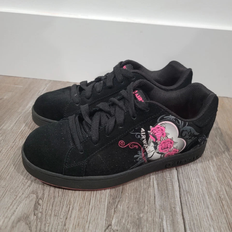 Y2K Airwalk Karma Skater Shoes Womens Size 8 Black Pink Punk Emo Whimsigoth - Image 2 of 4