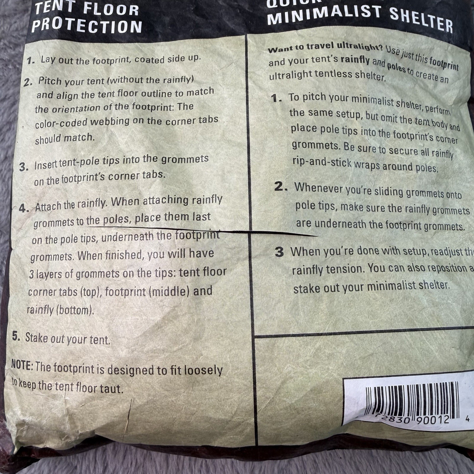 REI Half Dome 2 Footprint Tent Floor Protection or Quick Pitch Shelter Unused