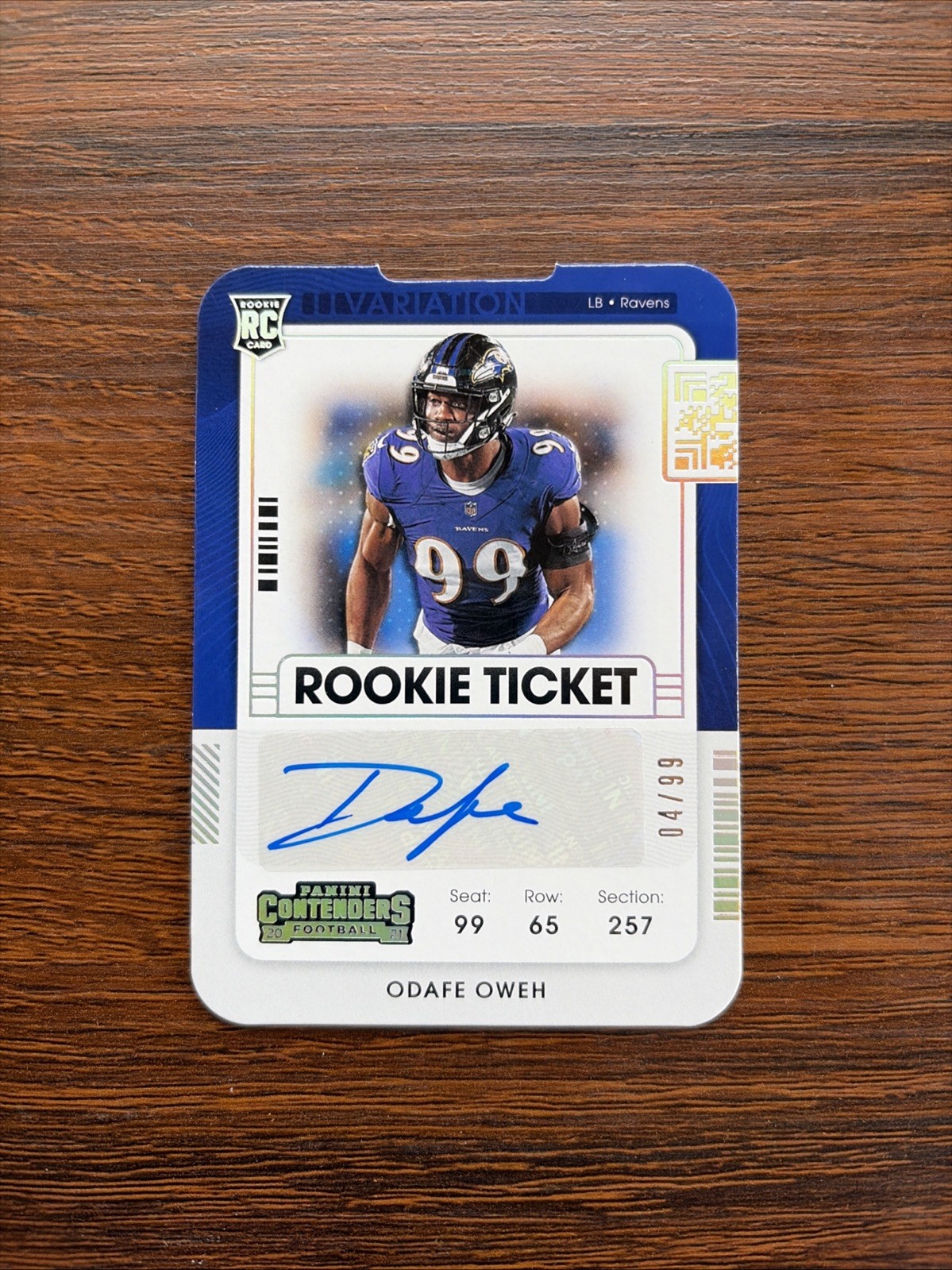 Odafe Oweh Panini Contenders #159 Autograph-Stub