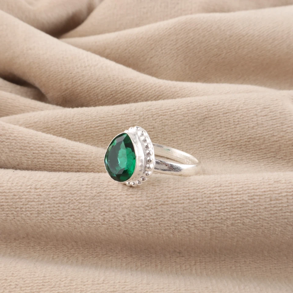 Chrome Diopside Gemstone 925 Stamped Silver Handmade Jewelry Ring For Engagement - Image 2 of 4