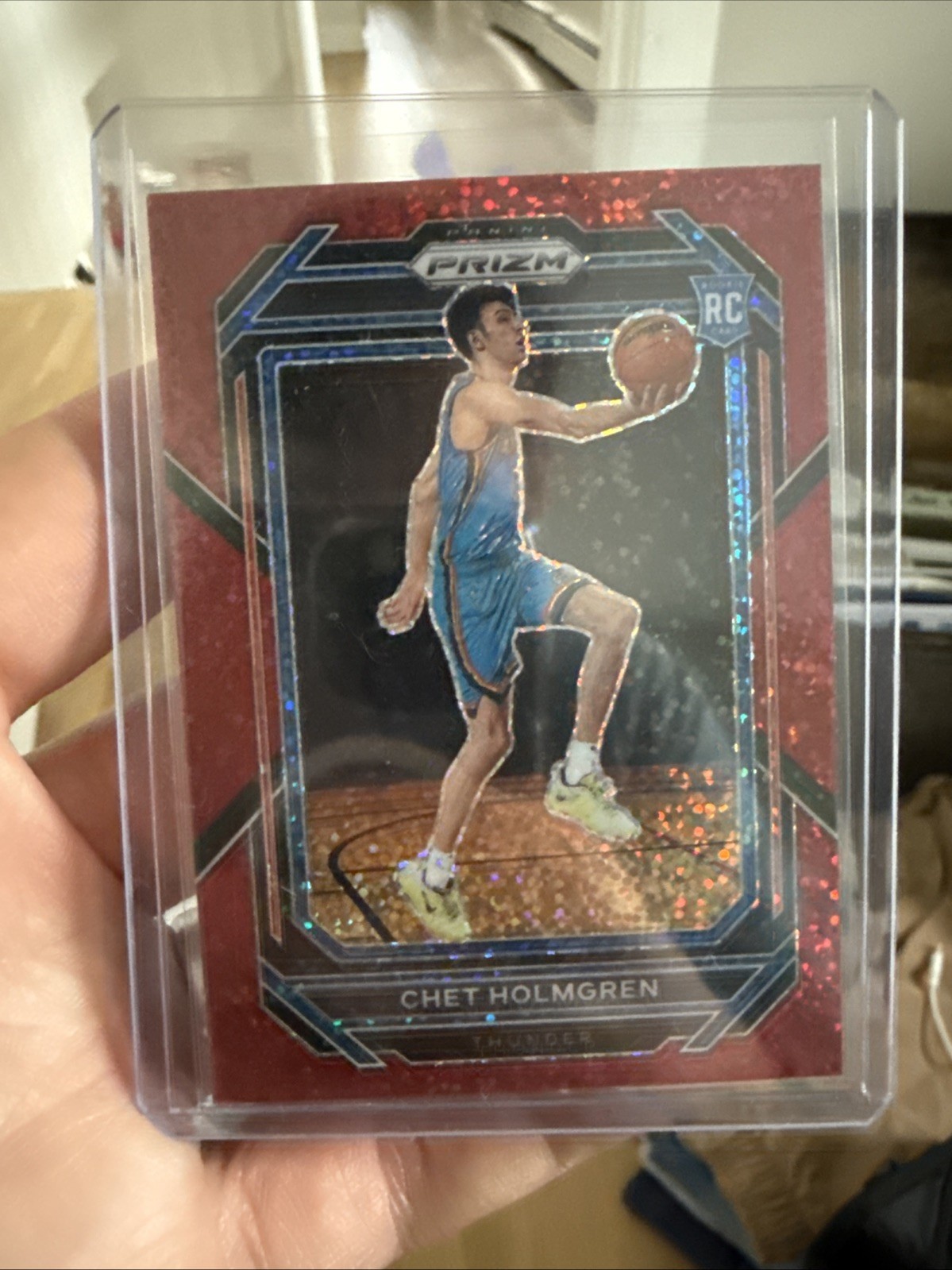 Chet Holmgren 2022-23 Prizm Prizms Red Sparkle #266 OKC Thunder (RC) Just Pulled