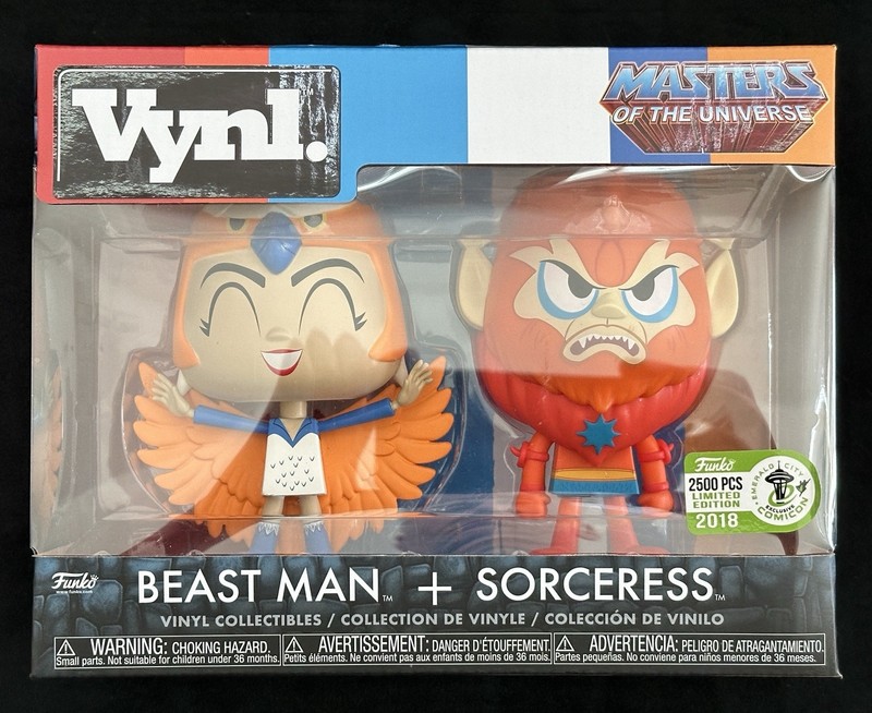 Funko Vynl. ECCC 2018 Masters of the Universe Beast Man + Sorceress LE2500 2PK