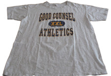 Vtg. Our Lady of Good Counsel Falcons High School XL Gray T-Shirt Made in USA