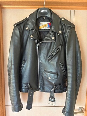 SCHOTT Perfecto Double Rider Leather Jacket Black Size 36 Mens Used From Japan