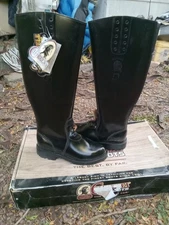 Law + Order Chippewa Police Motorcycle Lace-Up Boots # 27950 Black 6D NEW!