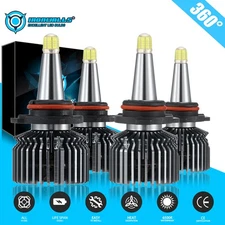 2025 8-sides 9006 9005 LED Headlight Bulbs High Low Beam Kit 6500K Bright White