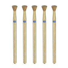 5pcs 120-140 Grits Titanium Diamond Grinding Bit 4.7mm Inverted Cone 3mm Length