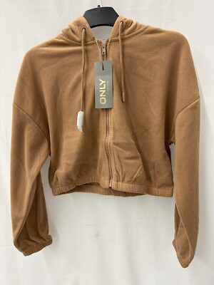 ONLY Womens Fleece Jacket Coat Ladies Jacket Sweatshirt Beige Brown NEW Size M L