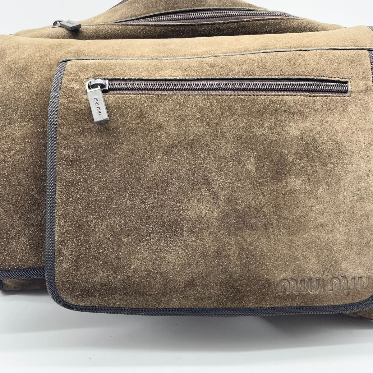 Miu Miu Shoulder Bag Archive 90's Crossbody Suede Brown Y2K Miu Miu Shoulder Bag Archive 90's Crossbody Suede Brown Y2K