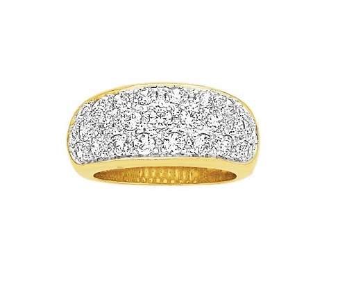 Bague pavé Cz plaqué 2 or 18K Dolly-Bijoux le cadeau d'anniversaire idéal