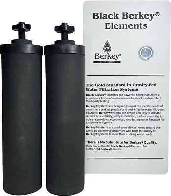 2 Black Berkey Replacement Elements Fits Royal Crown Imperial Lite Big BB-9 BB9
