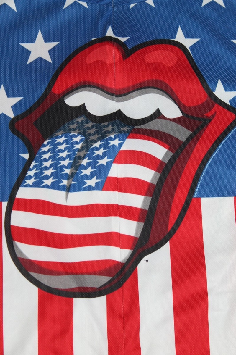 Y2K 2005 Primal The Rolling Stones Cycling Jersey Flag Bike Riding