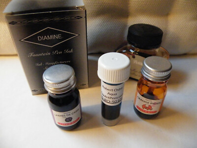 5 Tintenproben DIAMINE PELIKAN ROBERT OSTER und J. HERBIN Füller Füllfederhalter