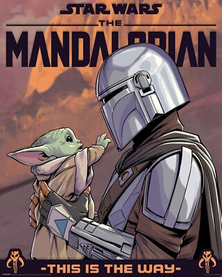 Poster Star Wars The Mandalorian Hello Little One Wandposter Wandbilder 40x50 cm