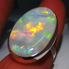 Fine Silver Plated Ring Women Jewelry Oval Cut Fire Opal Wedding Ring Sz 6-10