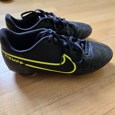 Sz 5.5 US Nike Tempo Legend 9 Club MG Soccer Cleats Youth Kids Shoes Yellow Lime